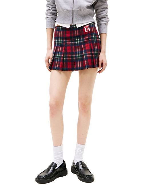 Gonna donna scozzese in poliestere e lana Tommy Jeans | DW0DW21249XCG